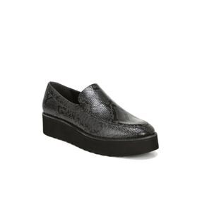 VINCE. Womens Black Snake Print Zeta Platform Slip On Heeled Loafers 7.5 M